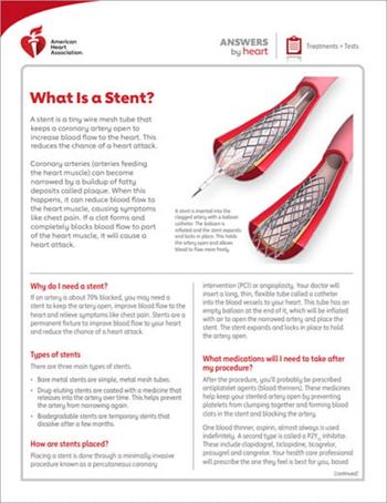 What is a Stent? | American Heart Association