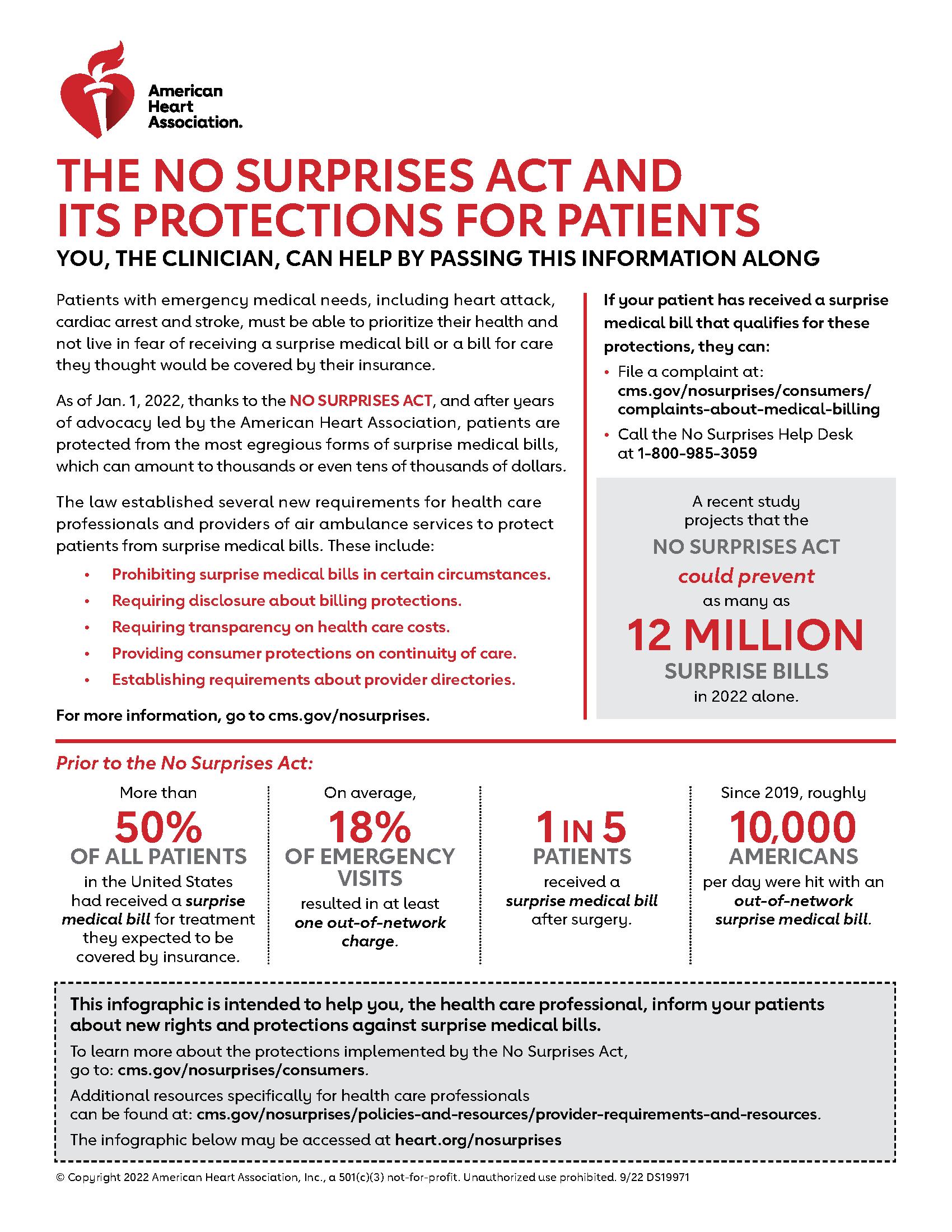 No Surprises Act American Heart Association