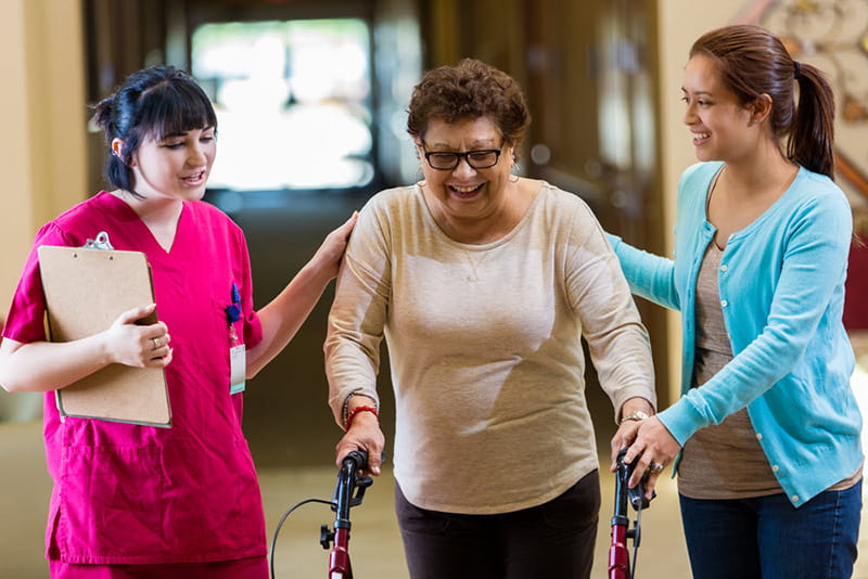 adult woman in physical therapy