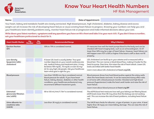 Know Your Heart Health Numbers | American Heart Association