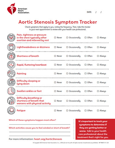 aortic stenosis symptom tracker