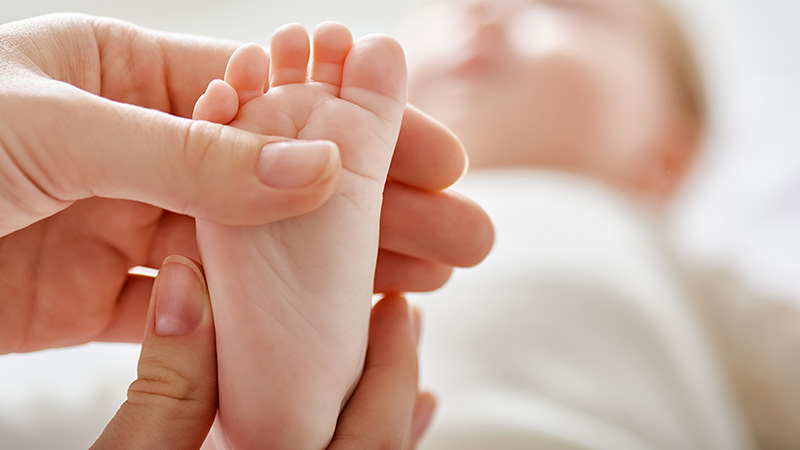 baby feet close up