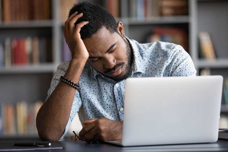 Man asleep at desk