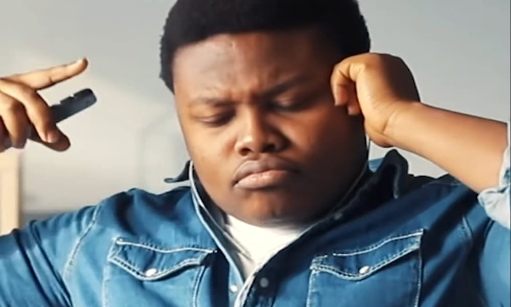 man listening to music