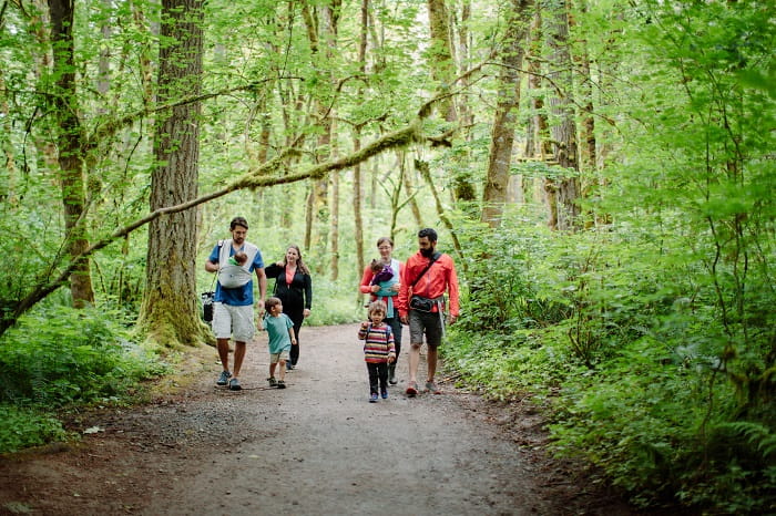 Stave off boredom by hiking with kids who are the same age. (Photo courtesy of Michelle Pearl Gee)