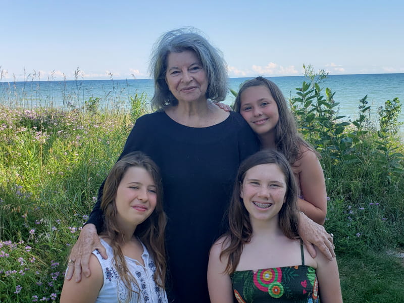 Clockwise: Julie Brogan with her granddaughters Phoebe, Niamh and Rowan. (Photo courtesy of Julie Brogan)