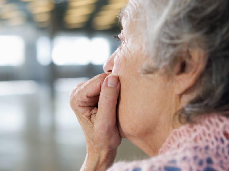 Depressed older woman