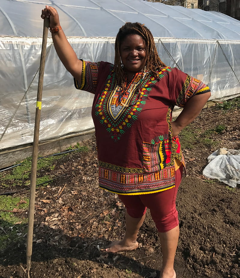 Farm manager Nykisha Madison. (Photo courtesy of Urban Tree Connection)