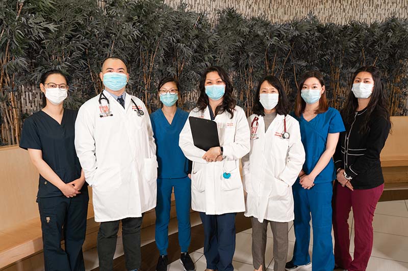 The medical team at North East Medical Services has been on the front lines of the COVID-19 pandemic since January 2020. (Photo by Shawn Gu/North East Medical Services)
