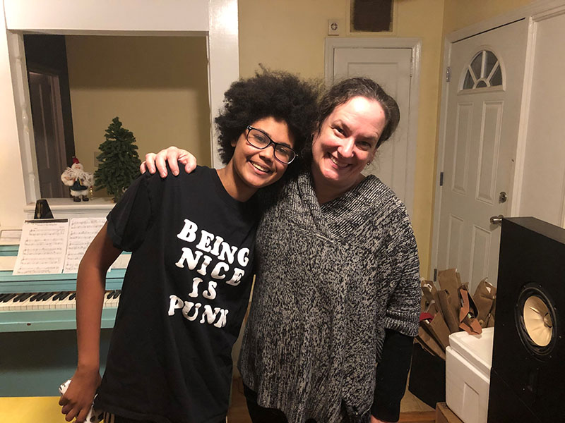 Patti Ghezzi's daughter, Celia, chose pod schooling at home with two friends instead of face-to-face learning for the remainder of the school year. (Courtesy of Jason Ghezzi)