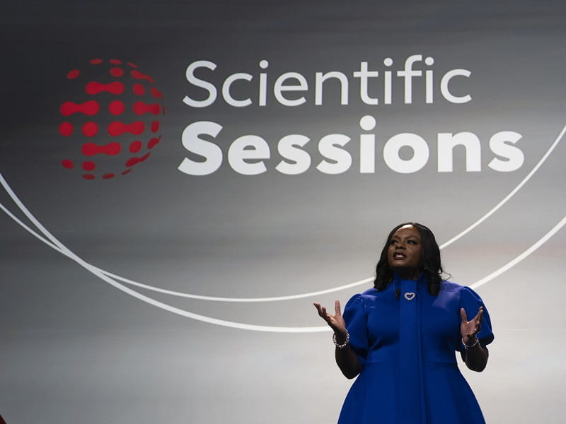 Dr. Michelle Albert at the American Heart Association's Scientific Sessions on Sunday at the McCormick Convention Center in Chicago. (Photo by AHA/Todd Buchanan)