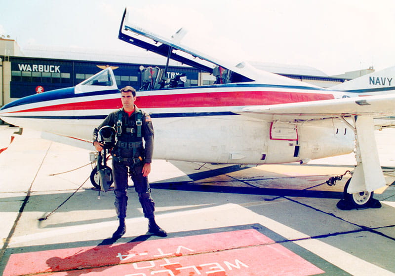 Carlos Lopez at a Navy flight training center in Pensacola, Florida, in 1986