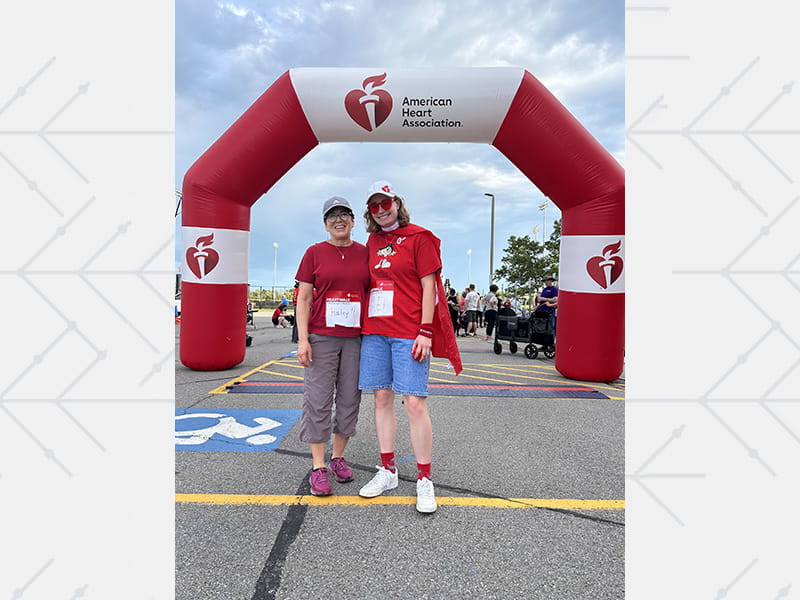 Haley with family friend Joanne Mattiucci at the American Heat Association Heart Walk in Rochester, New York, in June 2024.