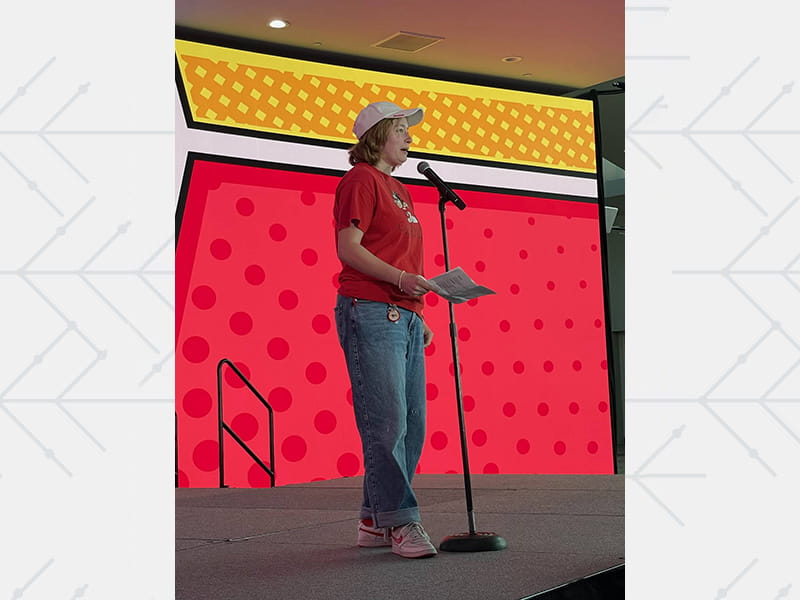 Haley performing at the American Academy of Neurology's annual meeting in San Diego in April.