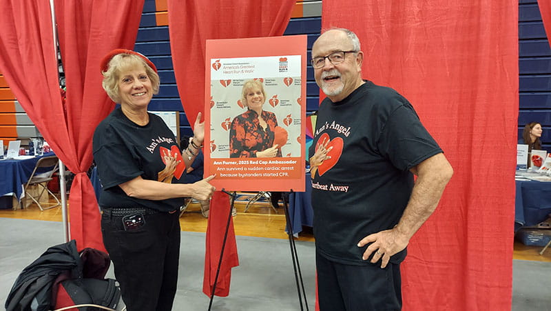 Ann Furner and her husband, Tom, attend America’s Greatest Heart Run and Walk in Utica, New York, where Ann served as a Red Cap Ambassador.