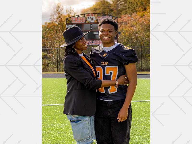 Ameer Chambers and his mother, LaTasha