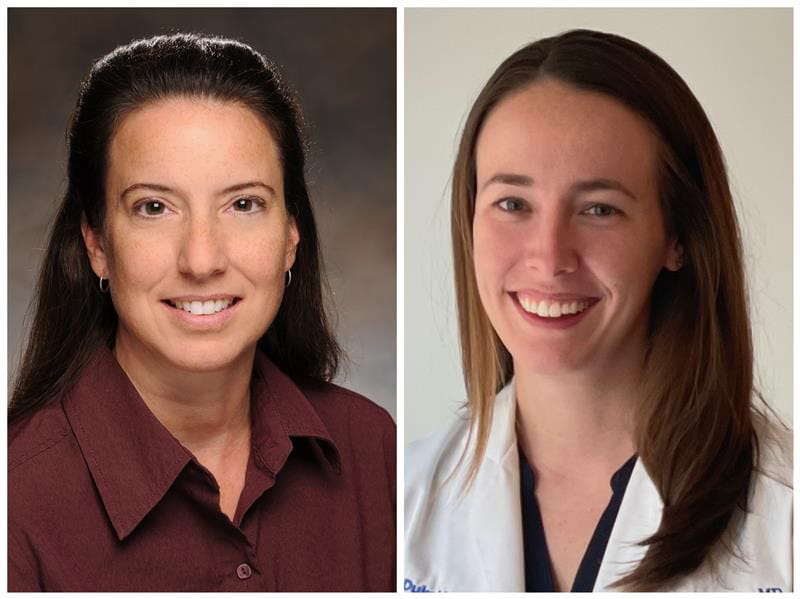 Dr. Michelle Kelsey (left), and Dr. Kelly R. Evenson