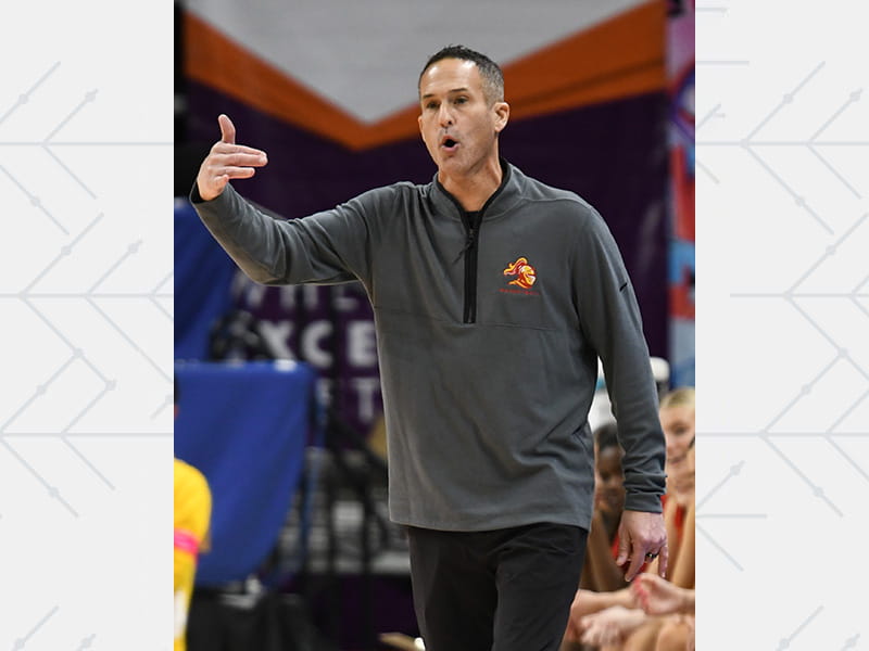 Dan Rolfes in 2026 coaching girls basketball at Incarnate Word Academy in St. Louis