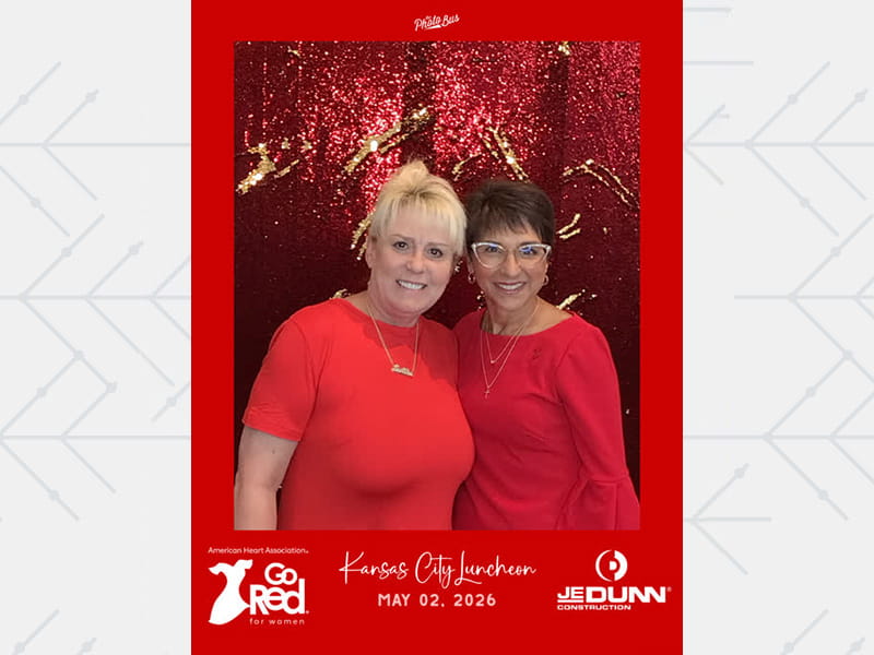 Carmen Scott (right) and her longtime friend Sallie Labruzzo at a Go Red for Women event in Kansas City