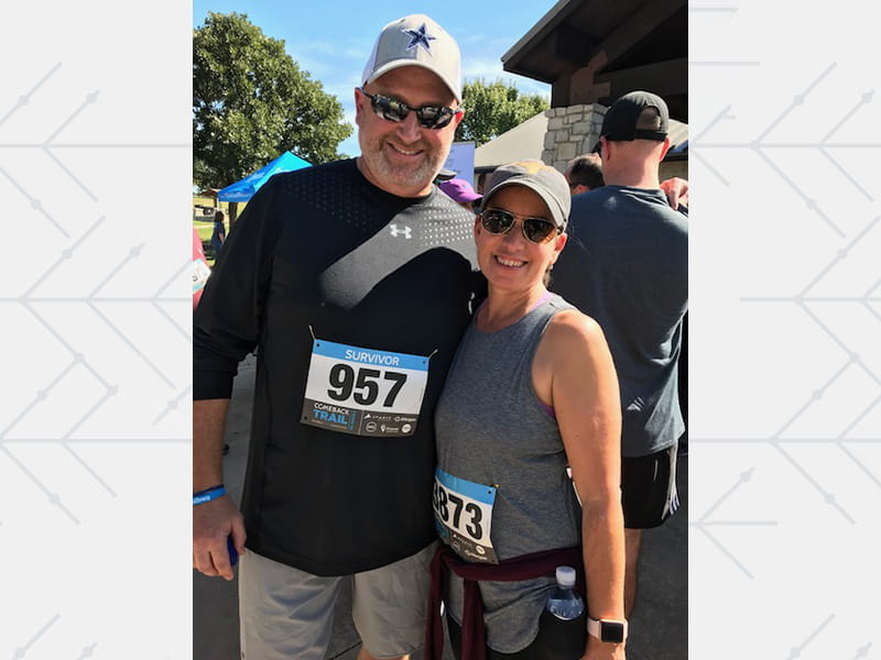Brian and Alisa Sureck participating in a 5K walk to benefit stroke research