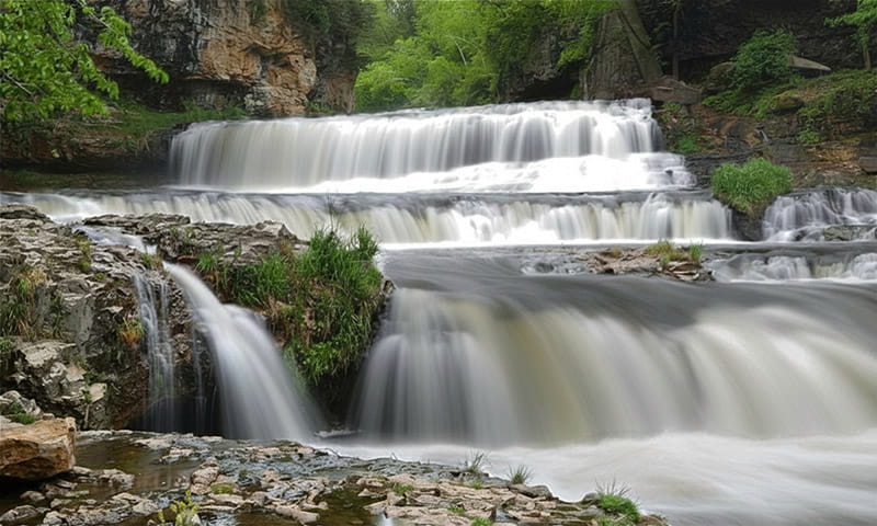 Dave Ogle’s long-exposure photograph of Willow River Falls in Hudson, Wisconsin.