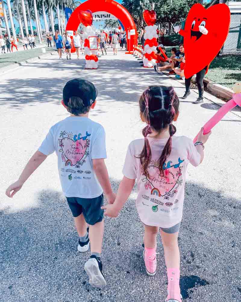 McKenna Lewis (right) with her brother, Declan, at a Heart Walk in Florida last year. (Photo courtesy of Stephanie Lewis)