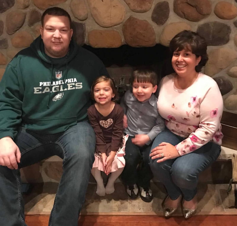 The McCollian family, from left: Joe, Gianna, Joey and Danielle. Joe died in 2019 from undiagnosed cardiomyopathy that caused a sudden cardiac arrest. (Photo courtesy of Danielle McCollian)