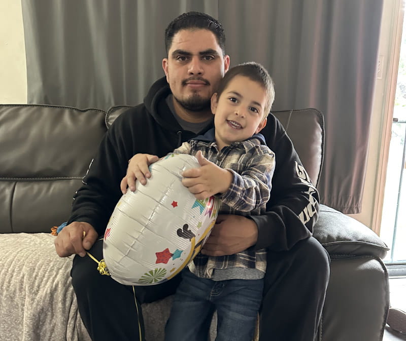Elias Soto and his father, Rafael. Testing revealed Rafael had severe hypertrophic cardiomyopathy and would benefit from an implantable cardioverter defibrillator. (Photo courtesy of Cecilia Galeana)