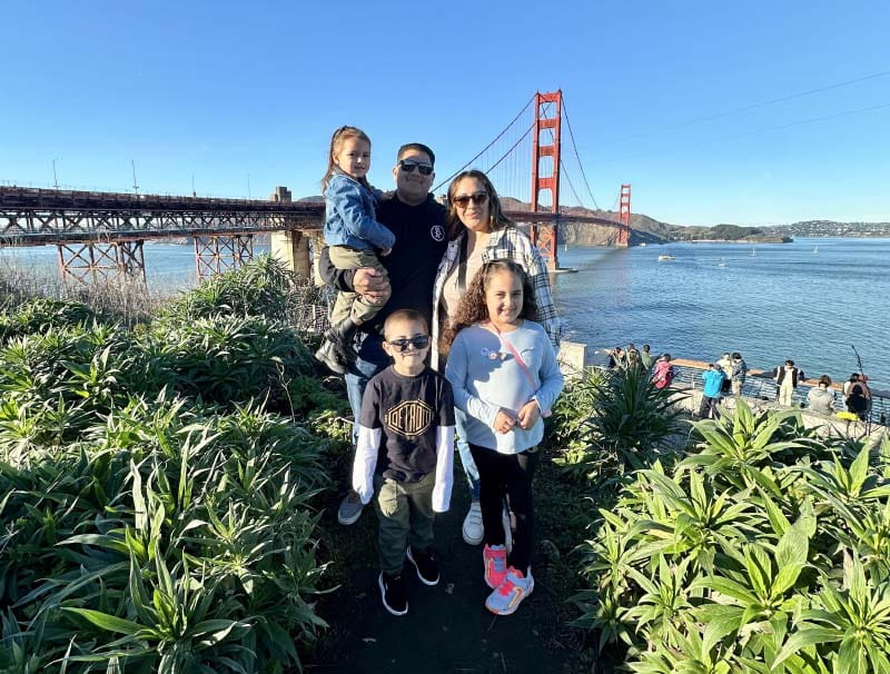 Elias Soto and his family in San Francisco. Clockwise from top left: Emilia, Rafael, Cecilia, Zulay and Elias. (Photo courtesy of Cecilia Galeana)