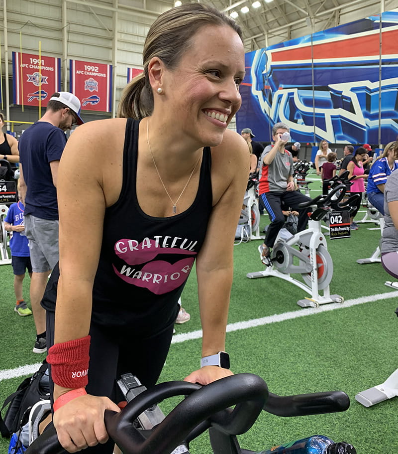 Kelly raised money for the American Stroke Association at a CycleNation event in September 2019. (Photo courtesy of Kelly Naab)