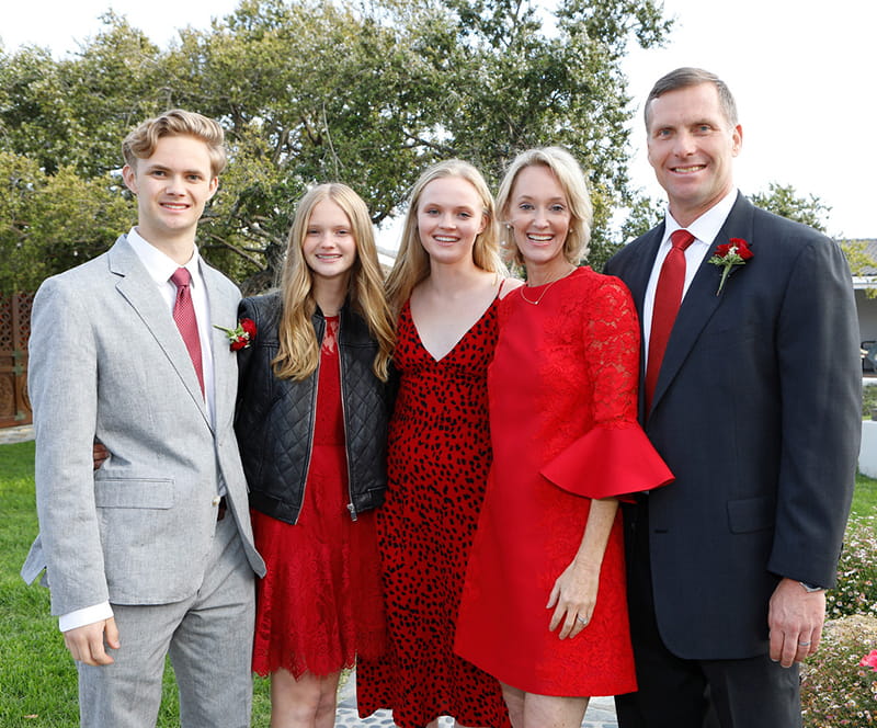 Ben Blankenhorn with his family at a 2019 heart event in Santa Barbara, California. From left: Ben, sisters Lily and Grace, mom Kim, and dad Chip. (American Heart Association)
