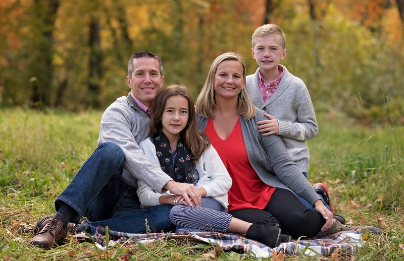 Stroke survivor Lisa Deck with her family.