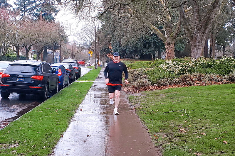 Doug Cobb training for the Pacific Crest Half Marathon taking place in June 2020. (Photo by Mike Hilliard)
