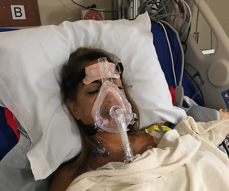 Nina Stanley after her open-heart surgery in 2017. (Photo courtesy of John Stanley)