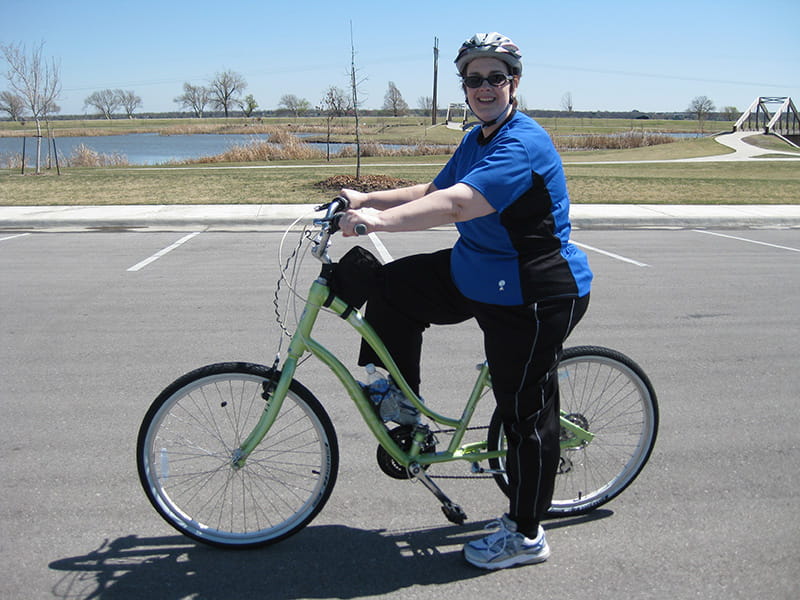 Amy Downs took up riding a bike and has ridden hundreds of miles ever since. (Photo courtesy of Amy Downs)