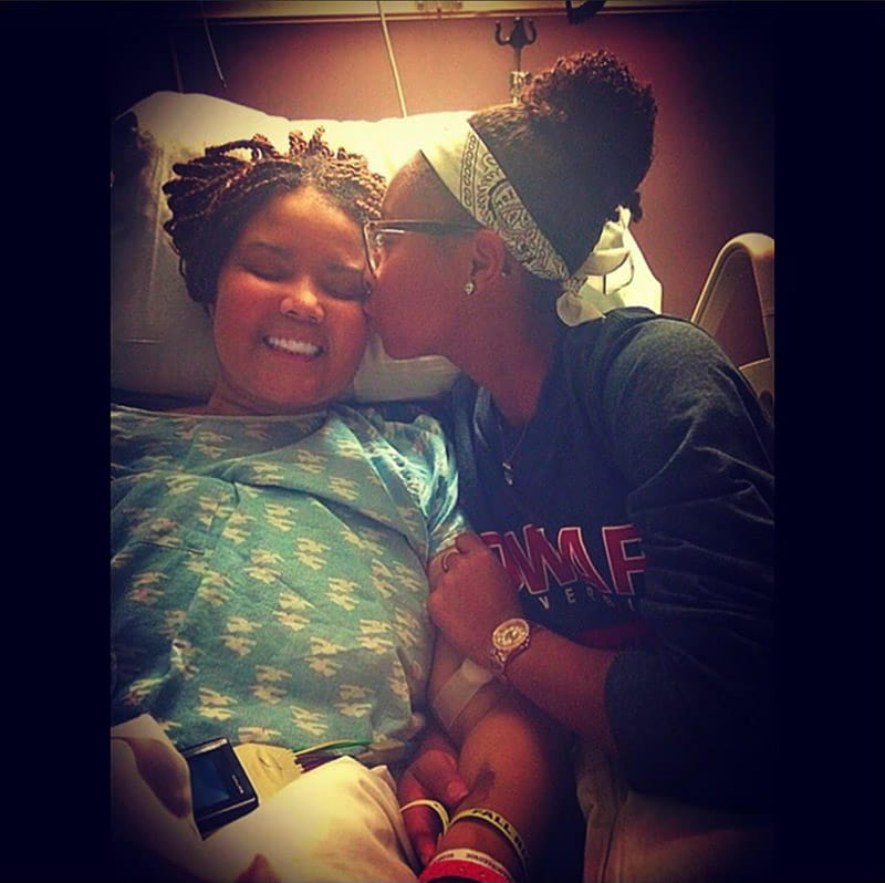Alicia Wilson (left) recovering in the hospital with daughter, Shannon, by her side. (Photo courtesy of Alicia Wilson)