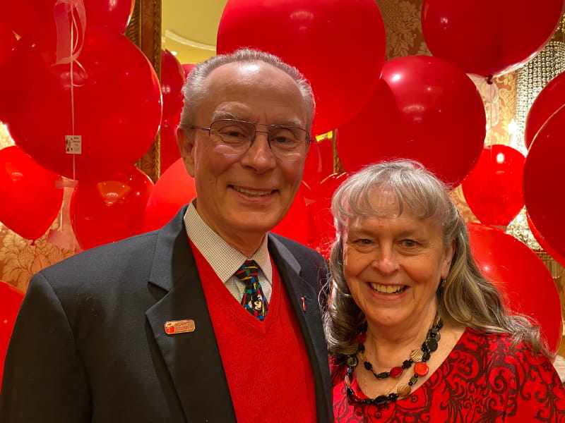 Stroke survivor Doug Tapking (left) with his wife, Karen, at the 2020 Go Red For Women luncheon in Salt Lake City. (Photo courtesy of Doug Tapking)