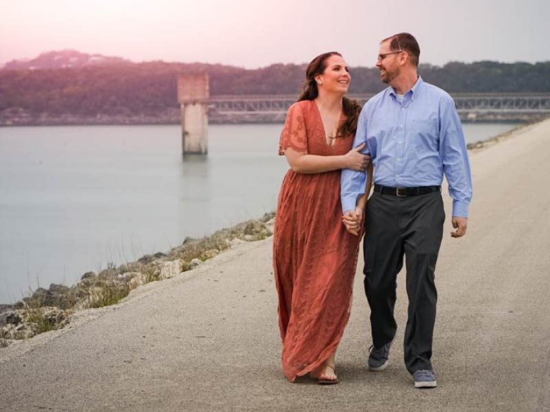 Stroke survivors Tara MacInnes and Sean Bretz at Canyon Lake, February, 2019.