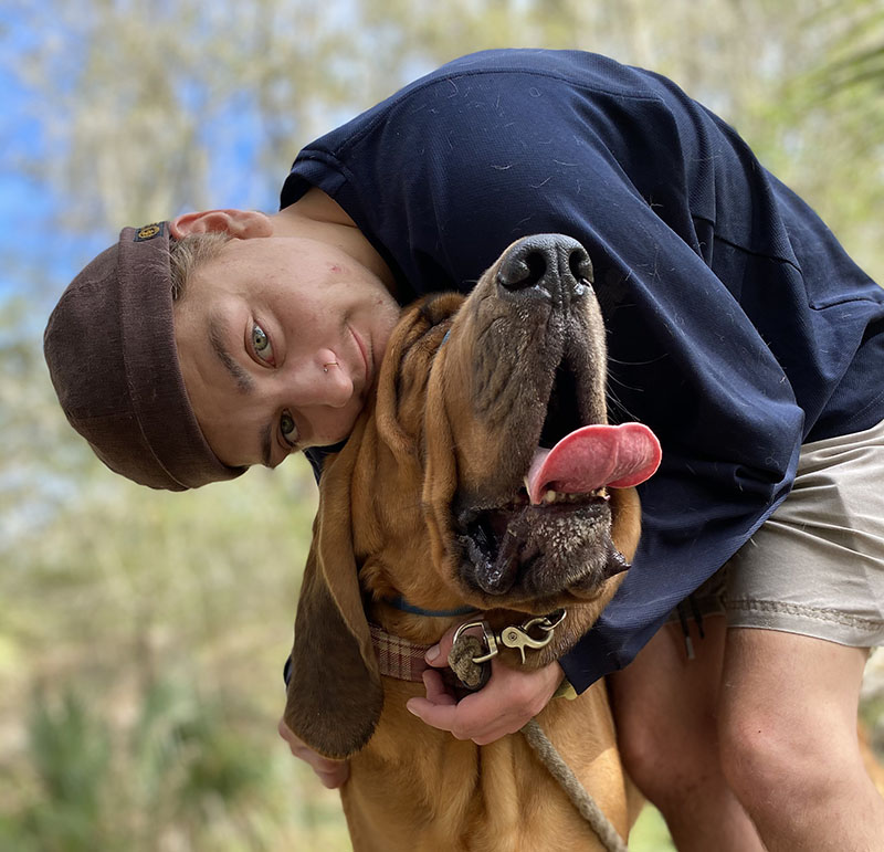 Maddox Jones with his dog, George. (Photo courtesy of Maddox Jones)