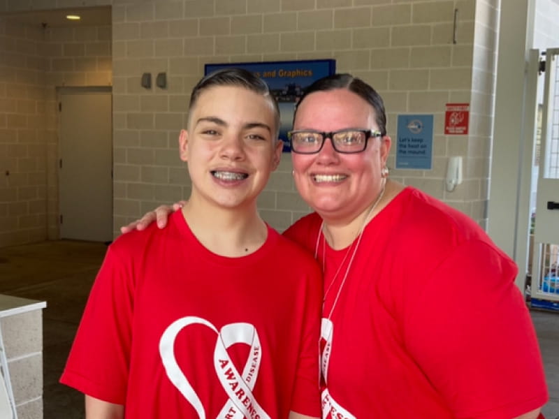 Congenital heart defect survivor Anthony Lydon (left) with his mom, Tanya, at the 2022 Northeast PA Heart Walk. (Photo courtesy of Tanya Lydon)