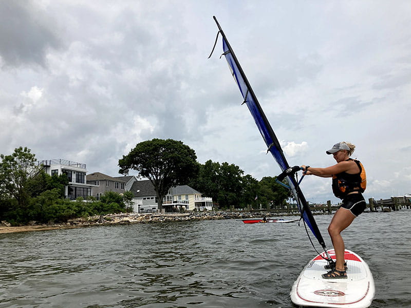 Kacie Nowakowski sailing on the Chesapeake Bay. (Photo courtesy of Kacie Nowakowski)