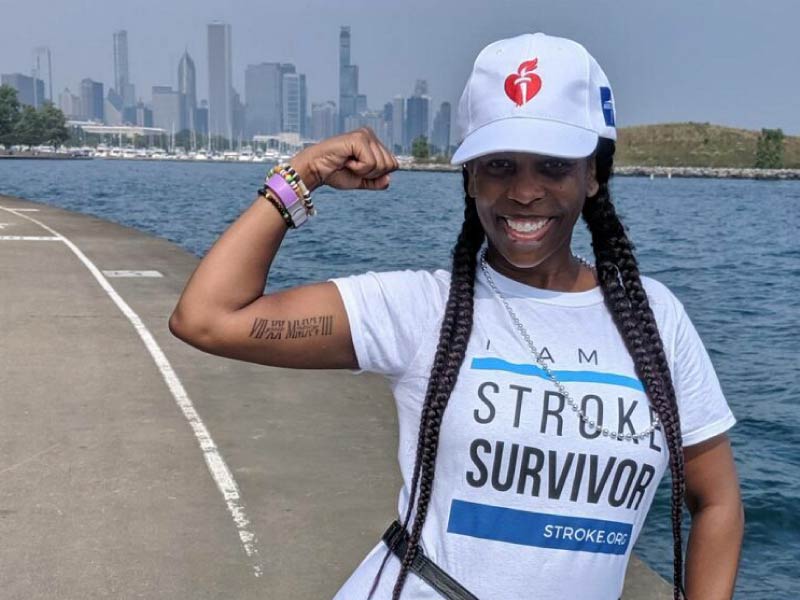 Stroke survivor Angela Crenshaw at the Chicago Heart Walk in 2019. (Photo by Damian Harrell)