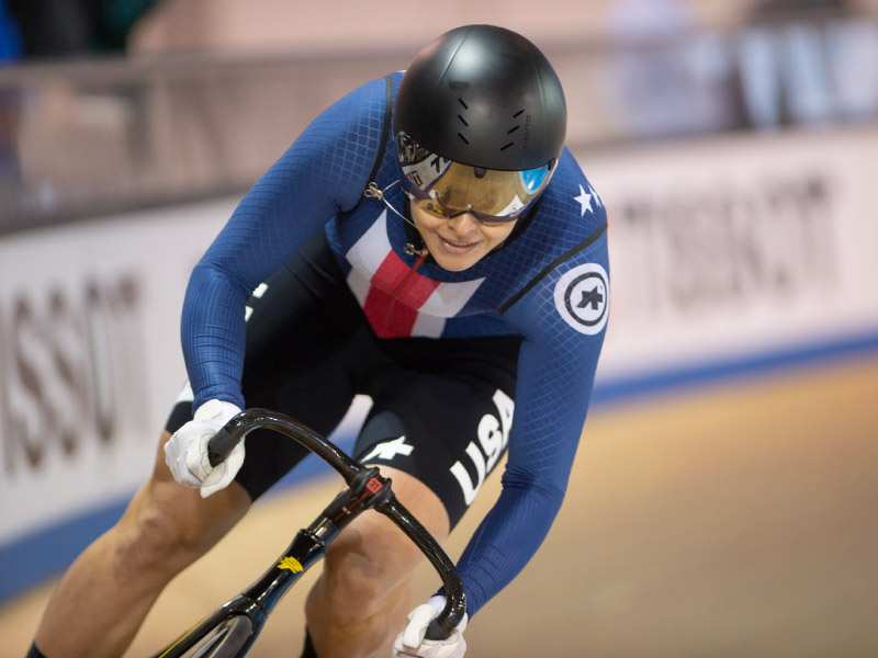 Mandy Marquardt at the 2020 UCI Track Cycling World Cup in Canada. (Photo by USA Cycling/Casey B. Gibson)