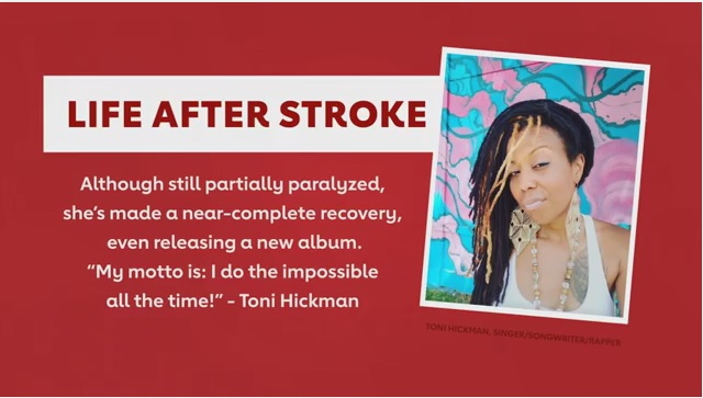 Toni Hickman survived a stroke to perform again.