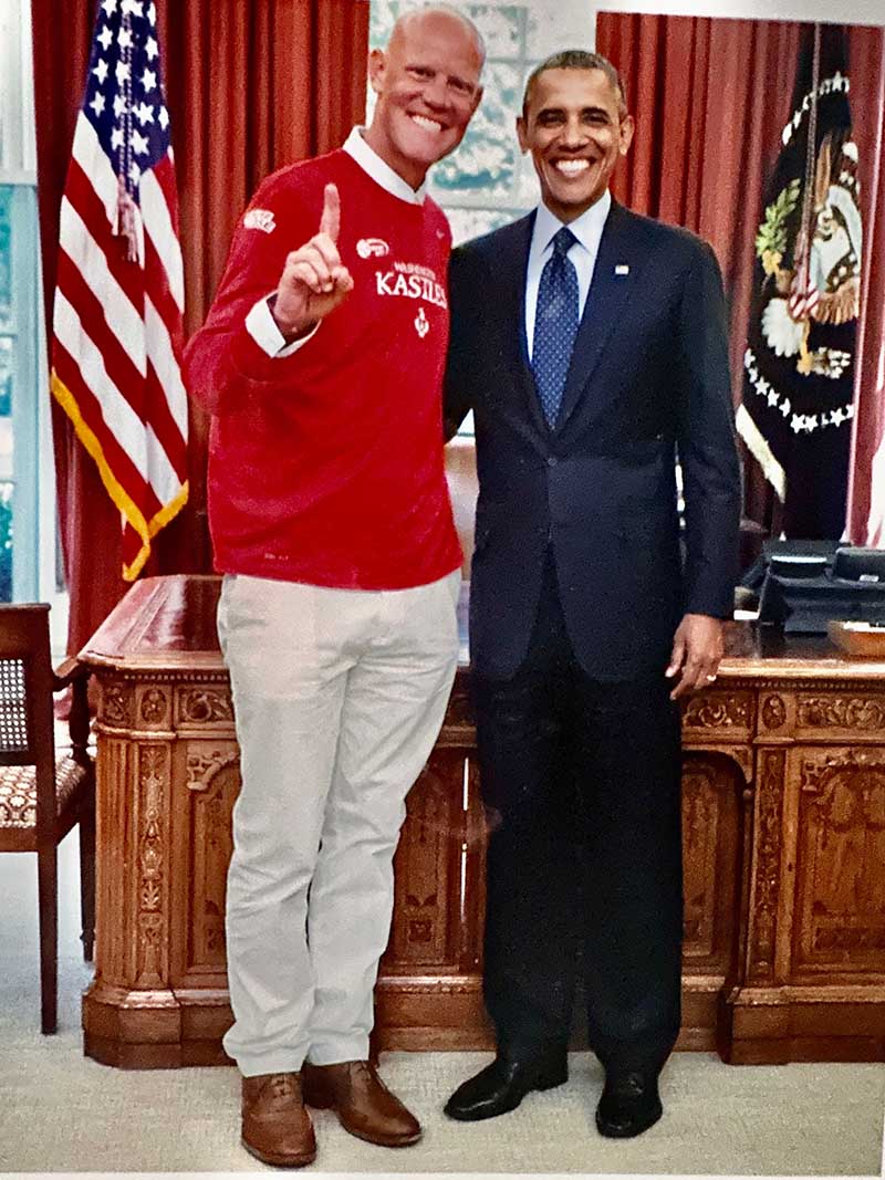 Murphy Jensen (left) earned an invitation to the Oval Office with President Obama. (Official White House photo)