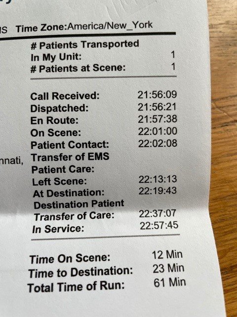 Rapid deployment of the chain of survival helped Kevin survive and make a full recovery from his heart attack and cardiac arrest. The records from the City of Norwood (Cincinnati) Fire & EMS underscore how rapidly care was provided. (Photo courtesy of the Volpp family)