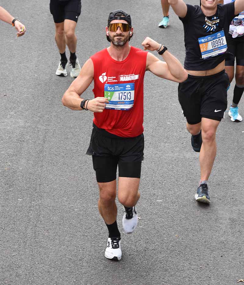 Justin Cadelago finished the New York City marathon earlier this month, running on the American Heart Association's team as part of the event's charity partner program. (Photo by MarathonFoto)