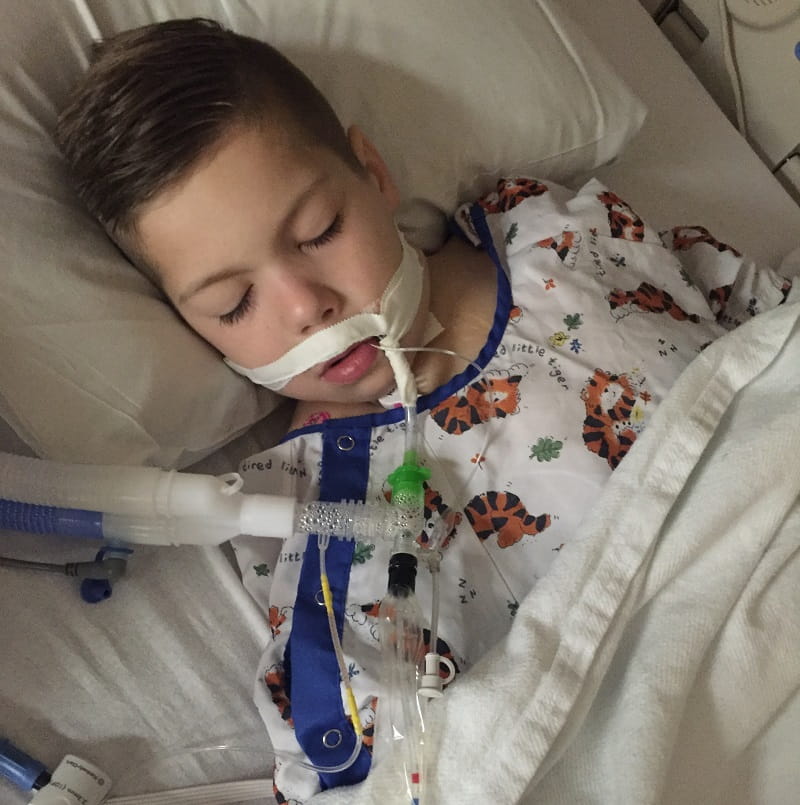 Gavin Kuykendall, recovering from a heart procedure in 2016.