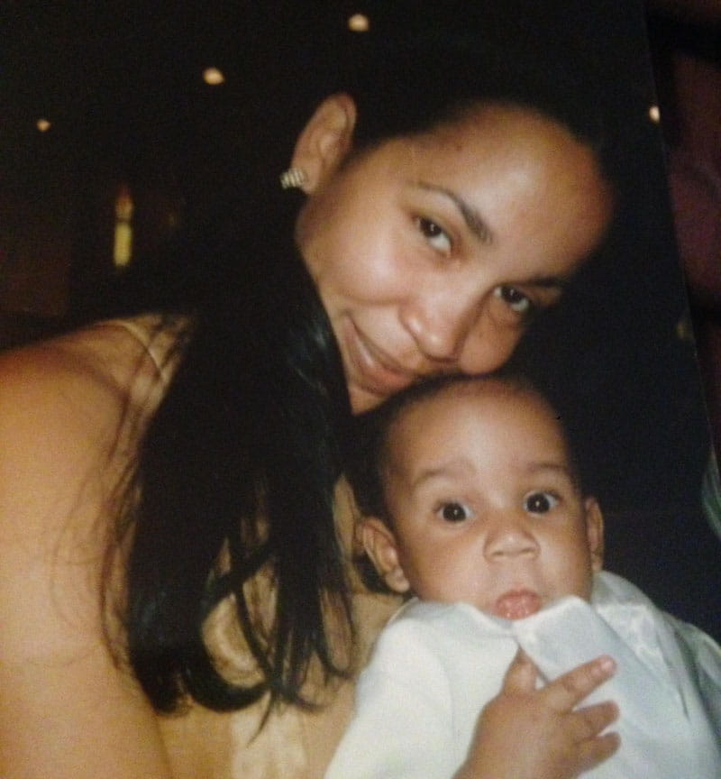 Cynthia Felix Jeffers (left) with her son, Elijah, at his baptism in 1997. (Photo courtesy of Cynthia Felix Jeffers)