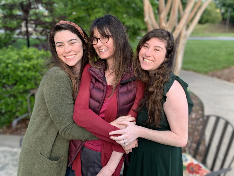Kate Adamson with her daughters in 2021. From left: Stephanie Gaveck, Kate, and Rachel Vannoy. (Photo courtesy of Kate Adamson)